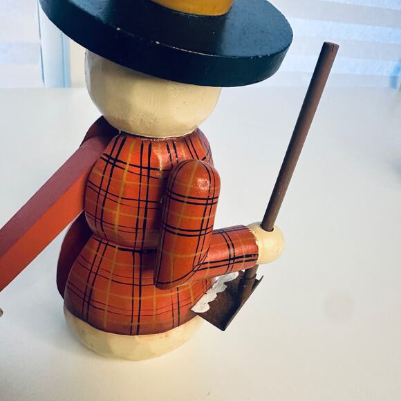 Handcrafted Wooden Snowman Nutcracker Holiday Decor Gift - Picture 9 of 10